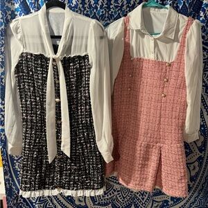 SHEIN Black and Pink Tweed Dresses ( buy 1 take 1)
